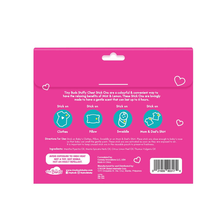 Tiny Buds Stuffy Chest Stick Ons 12Pcs