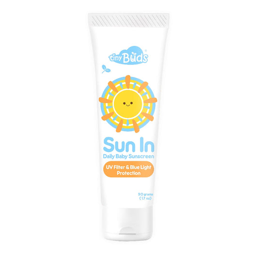 Tiny Buds Sun In Daily Baby Sunscreen 50g - UV Blue Light Protection Indoor Outdoor Sunscreen SPF 30 - Extra Value Mart
