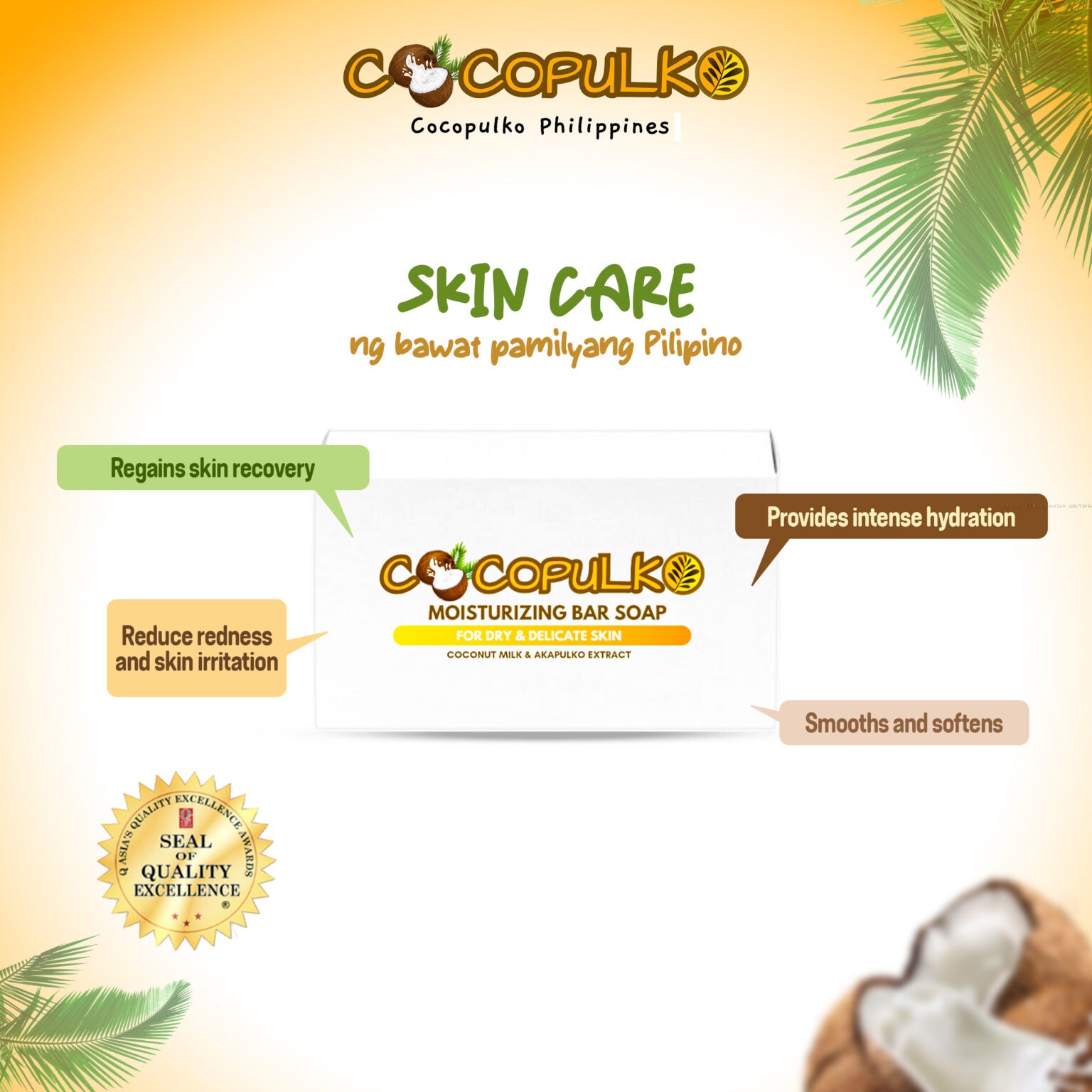 Cocopulko Moisturizing Bar Soap – 128g