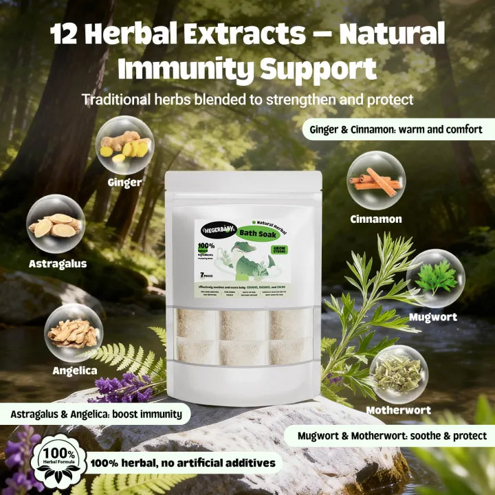 Hegerbaby Baby Bath Soak 7 Pieces | Natural Herbal Comfort Bath UAE