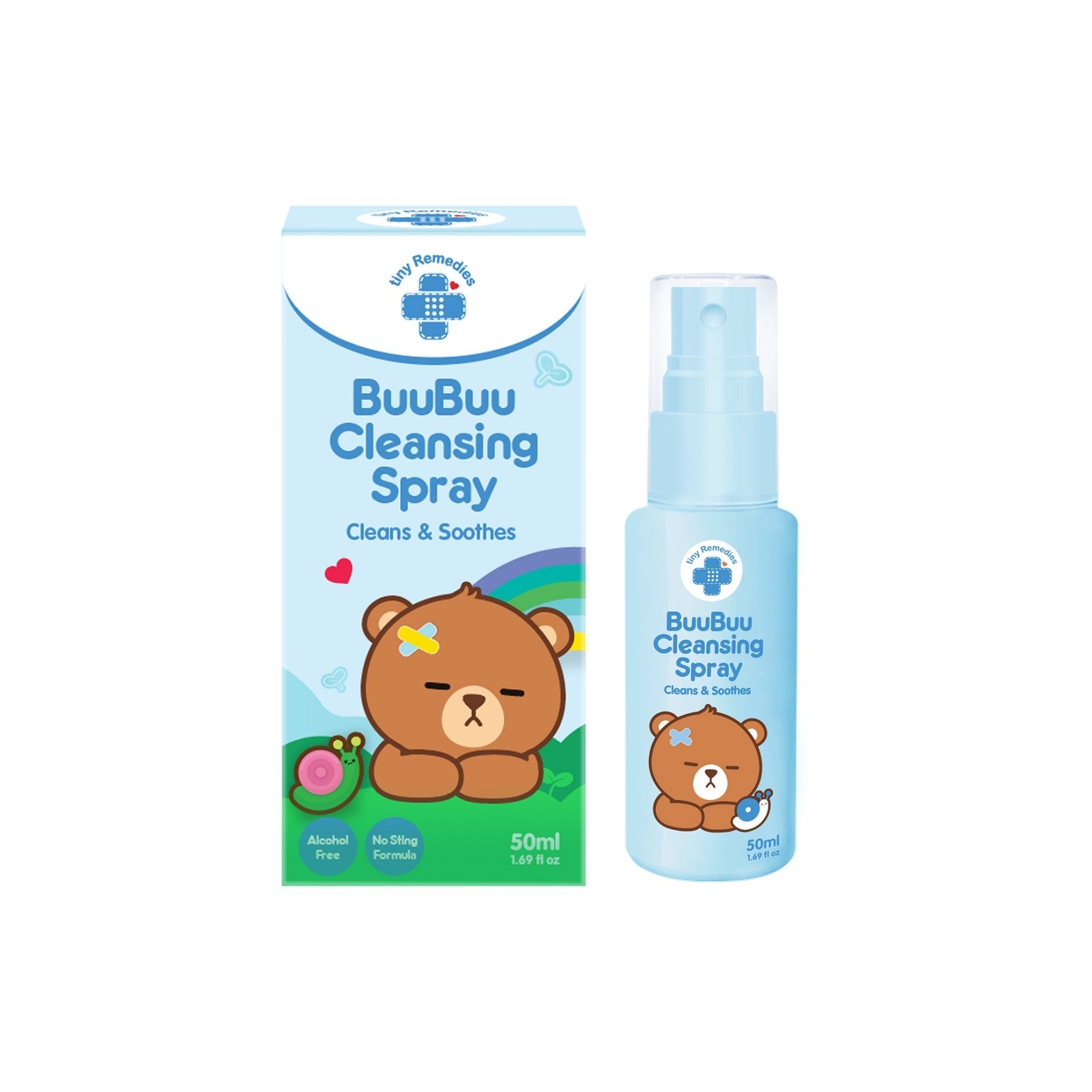 Tiny Remedies BuuBuu Cleansing Spray for Babies - front of bottle