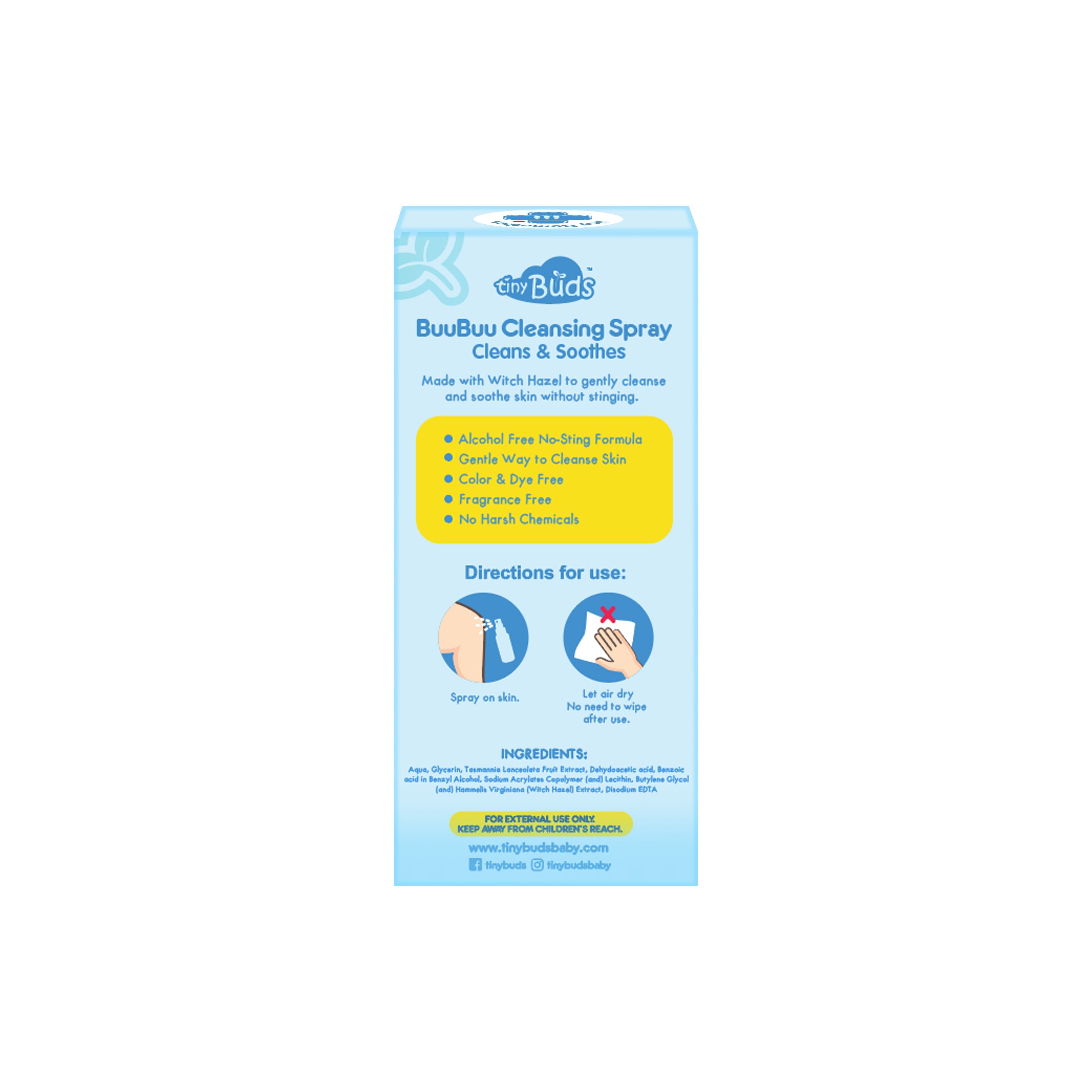 BuuBuu Cleansing Spray - alcohol free witch hazel formula