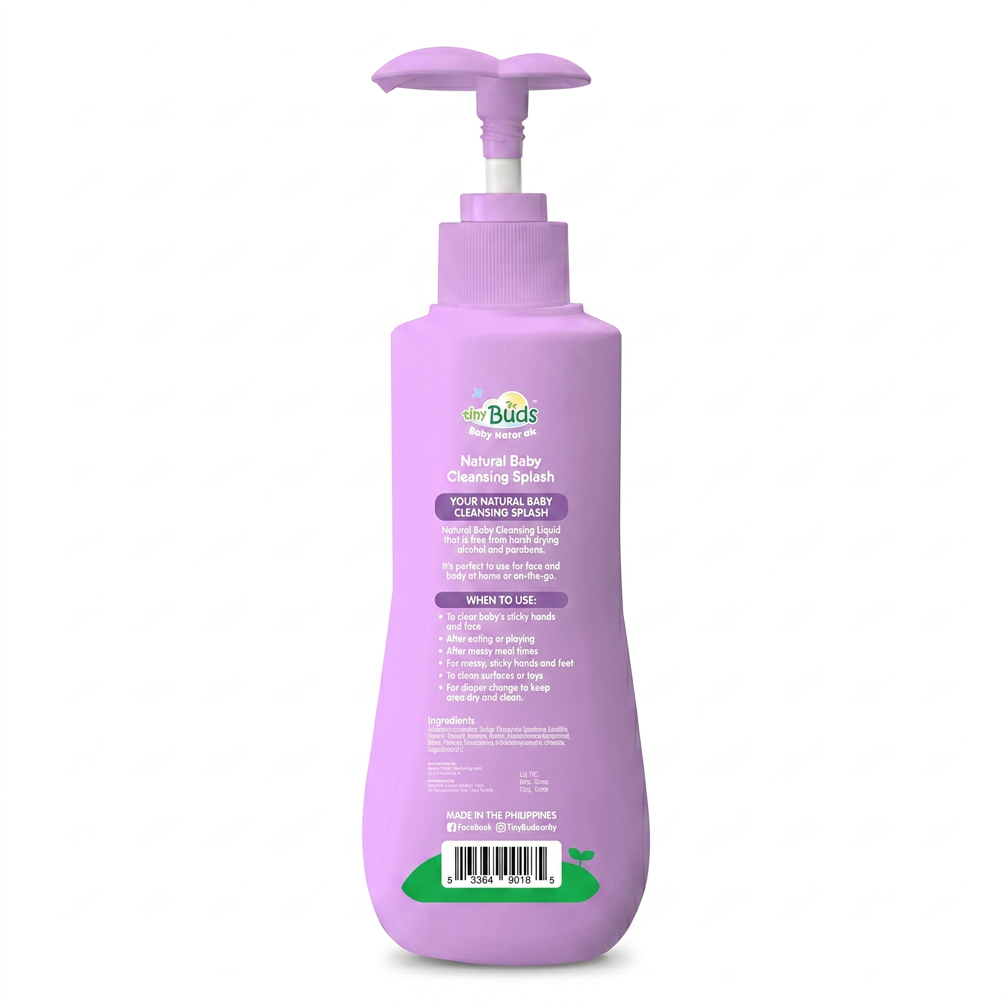 Tiny Buds Natural Baby Cleansing Splash 350ml — Gentle No-Rinse Cleanser for Face & Body | UAE