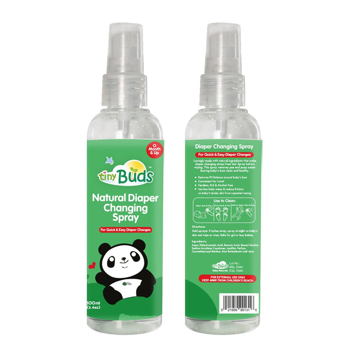 Tiny Buds Mini Diaper Changing Spray 100ml | Travel Sized Pocket Friendly - Extra Value Mart