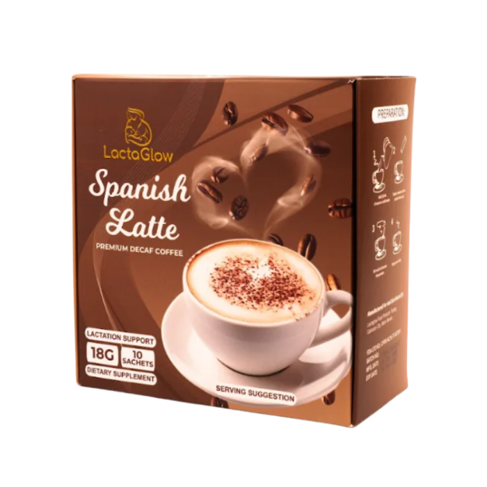 LactaGlow Spanish Latte Premium Decaf Coffee – Lactation & Breastfeeding Support Drink