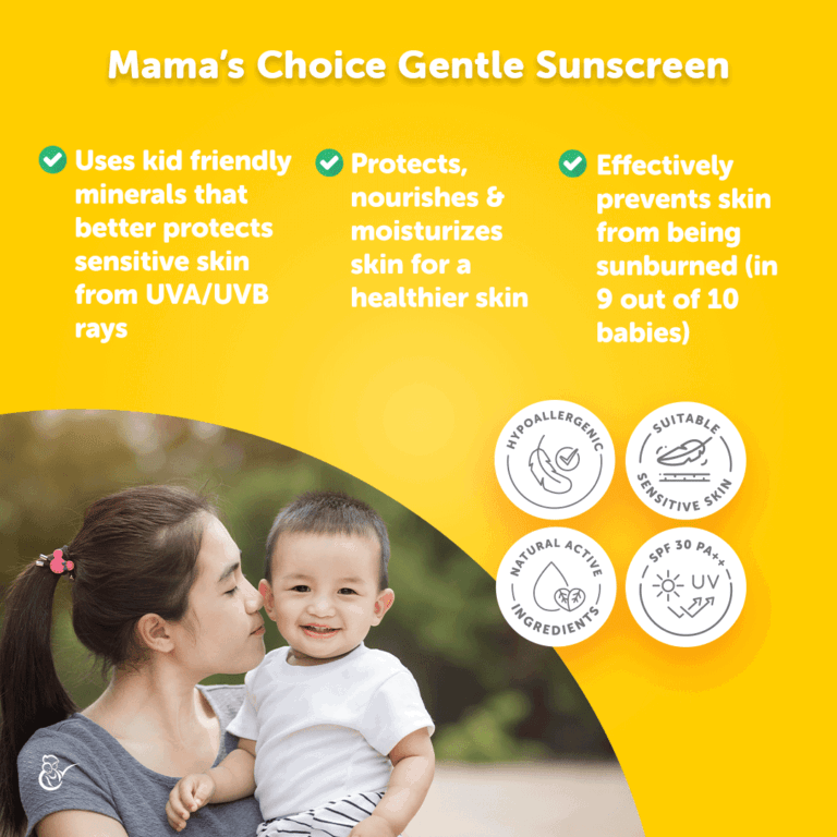 Mama's Choice Baby Gentle Mineral Sunscreen SPF30 PA++ – Safe & Reef-Friendly Sun Protection for Babies