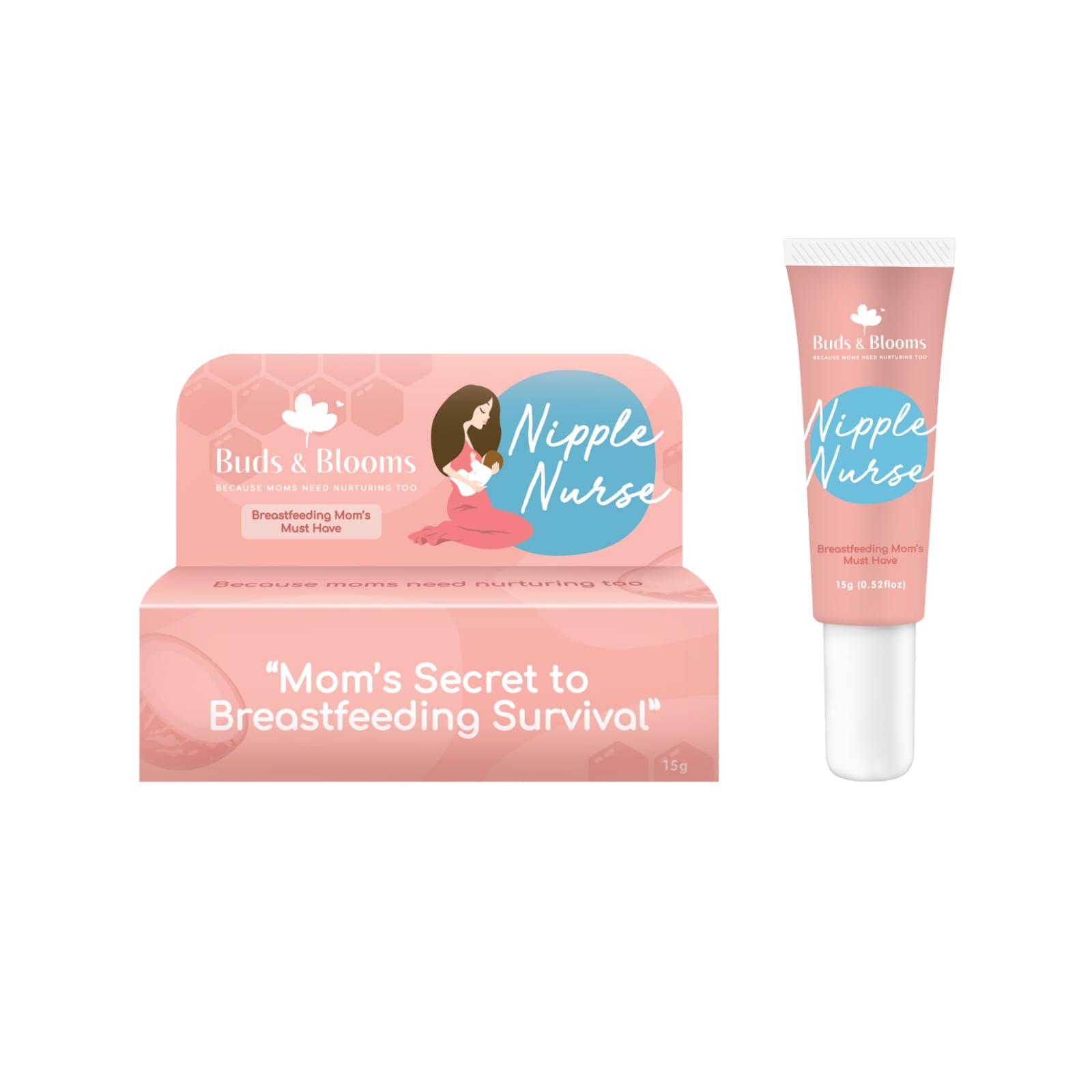 Buds & Blooms Mini Nipple Nurse 7g – Soothing Breastfeeding Balm for Dry and Sensitive Nipples
