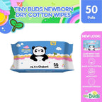 Tiny Buds Newborn Dry Cotton Wipes 50 Pulls