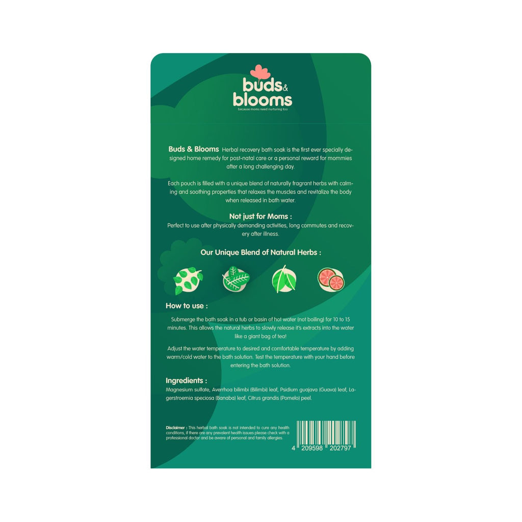 Buds & Blooms Recovery Herbal Bath Soak (4 Bags) – Postpartum & Self-Care Herbal Bath | UAE