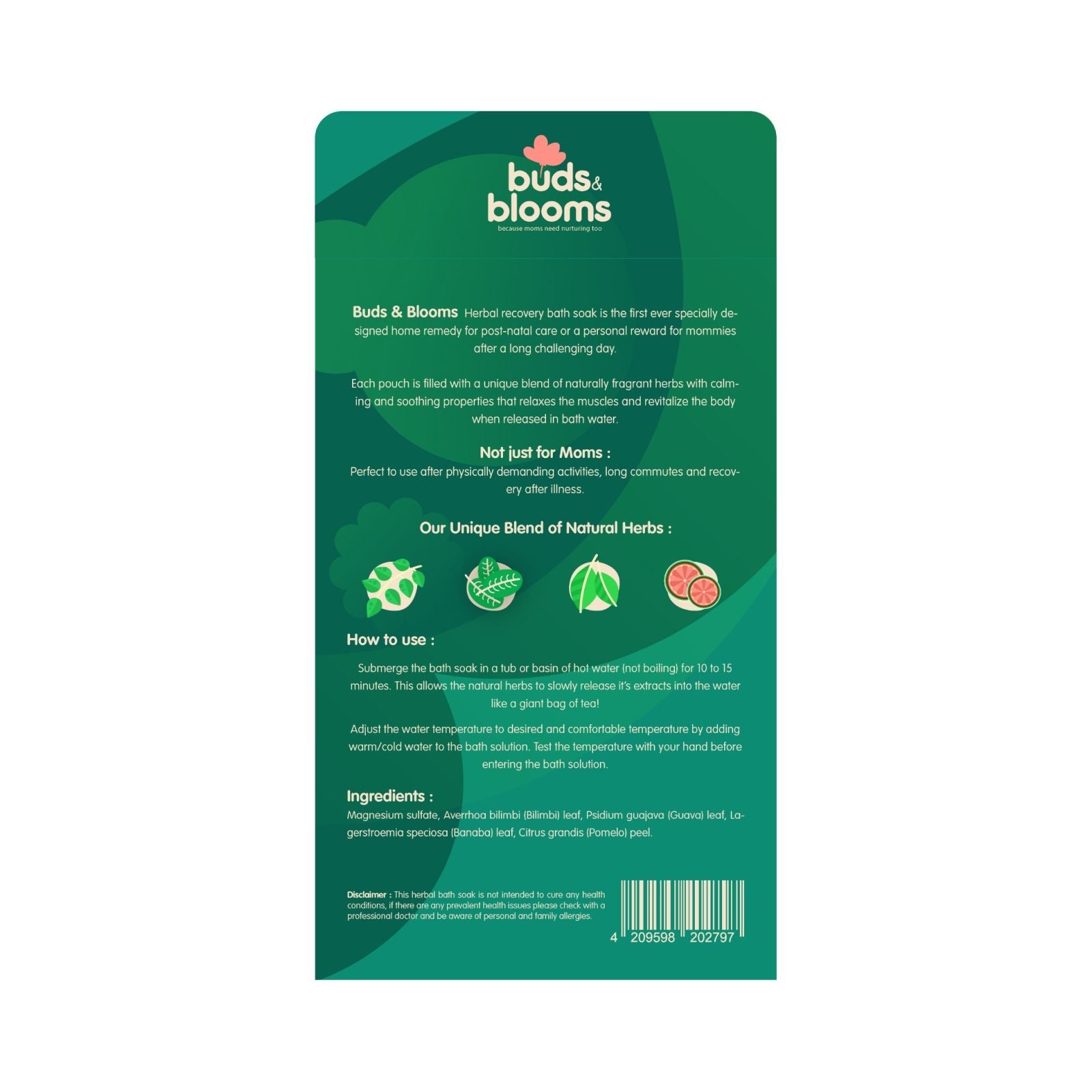 Buds & Blooms Recovery Herbal Bath Soak (4 Bags) – Postpartum & Self-Care Herbal Bath | UAE