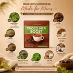 LactaGlow Choco Milk Boost – Herbal Chocolate Lactation Drink (10 Sachets)