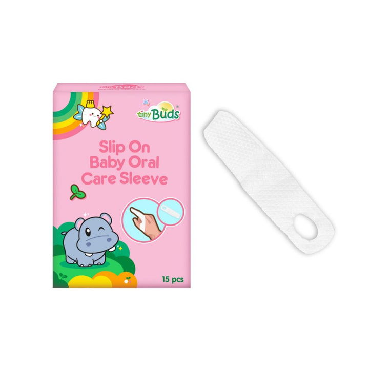 Tiny Buds Slip On Baby Oral Care Sleeve Dry Dental Wipes (15 pcs)