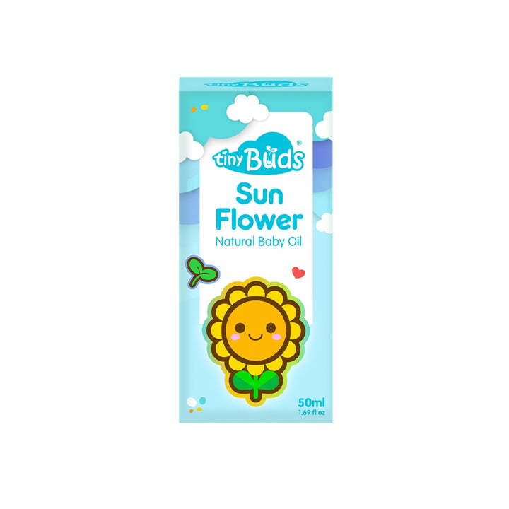 Tiny Buds Happy Days Natural Sunflower Baby Oil (50ml) - Extra Value Mart