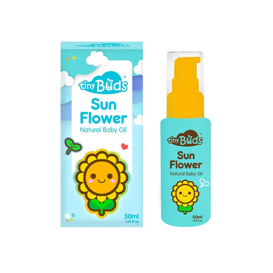 Tiny Buds Happy Days Natural Sunflower Baby Oil (50ml) - Extra Value Mart
